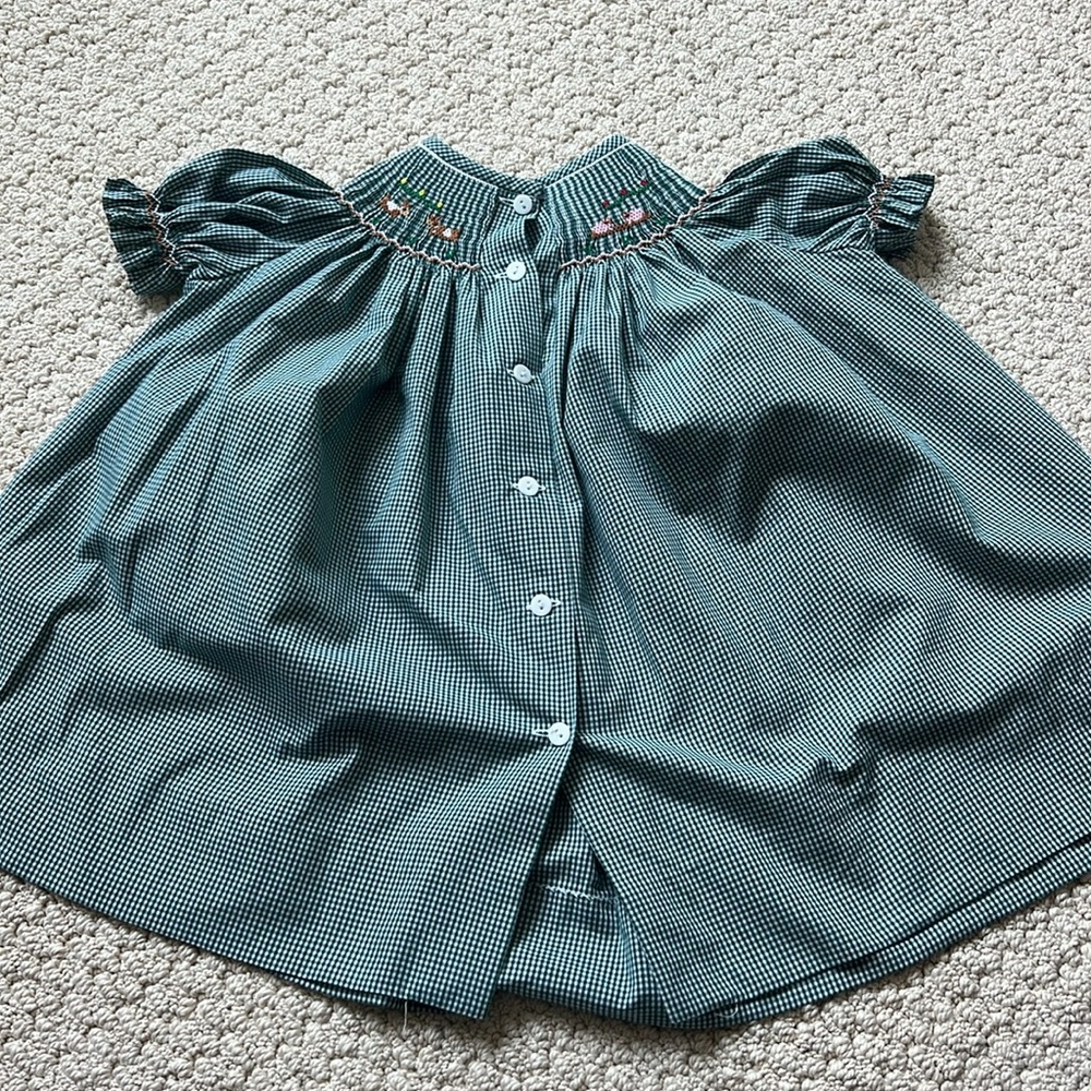 24m Handmade smocked farm dress! - Picture 2 of 6